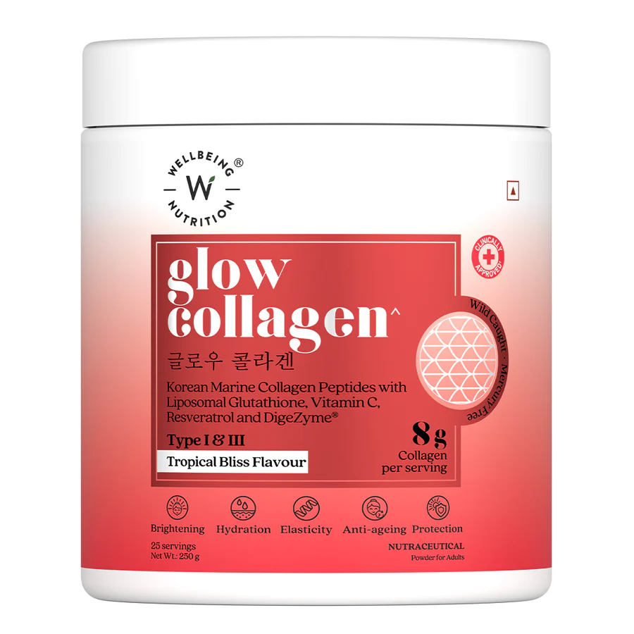 Wellbeing Glow Korean Marine Collagen Peptides 250gm